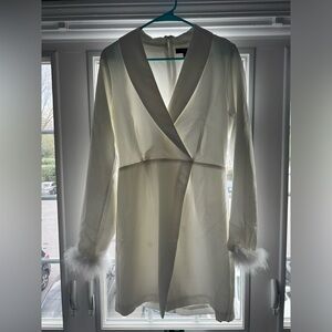 Lulu’s Long Sleeve Blazer Dress with Feathers